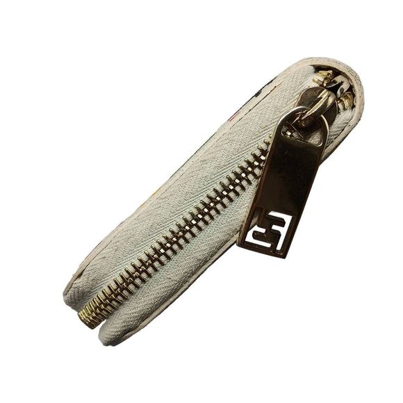 FENDI Zucchino Spalmati FF Multicolor Large Size Zip Wallet White Multicolor - Picture 9 of 13